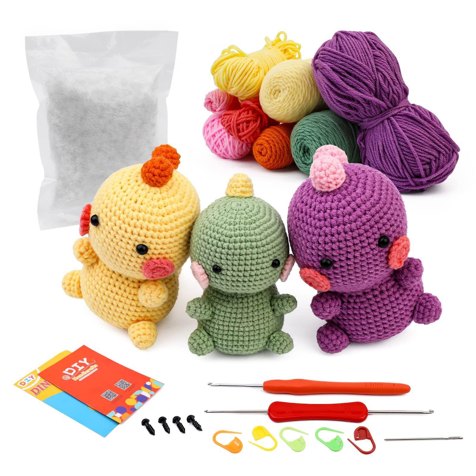 Themed Crochet Kit Bundle – Dinosaur + Cactus + Whale Beginner Crochet Kits  – Club Crochet