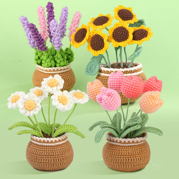 Kgxulr Unique Garden Crochet Set-Sunflowers, Tulips, Daisies, Lavender