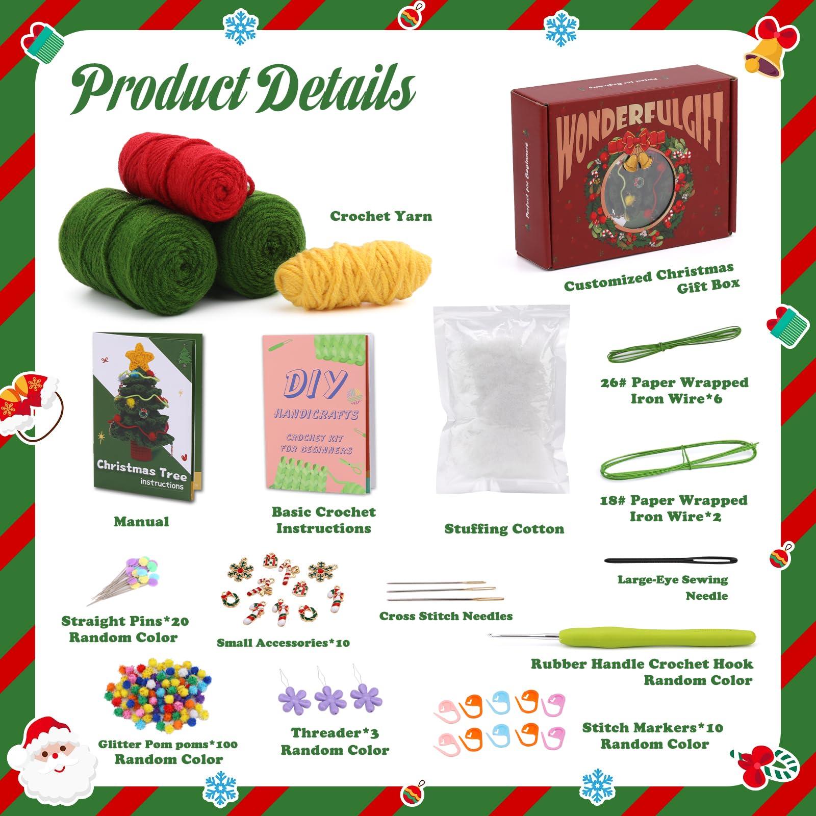 Christmas Crochet Kit for Beginners, Complete Christmas Crochet