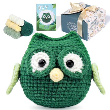 Green Owl Crochet Kit For Beginners