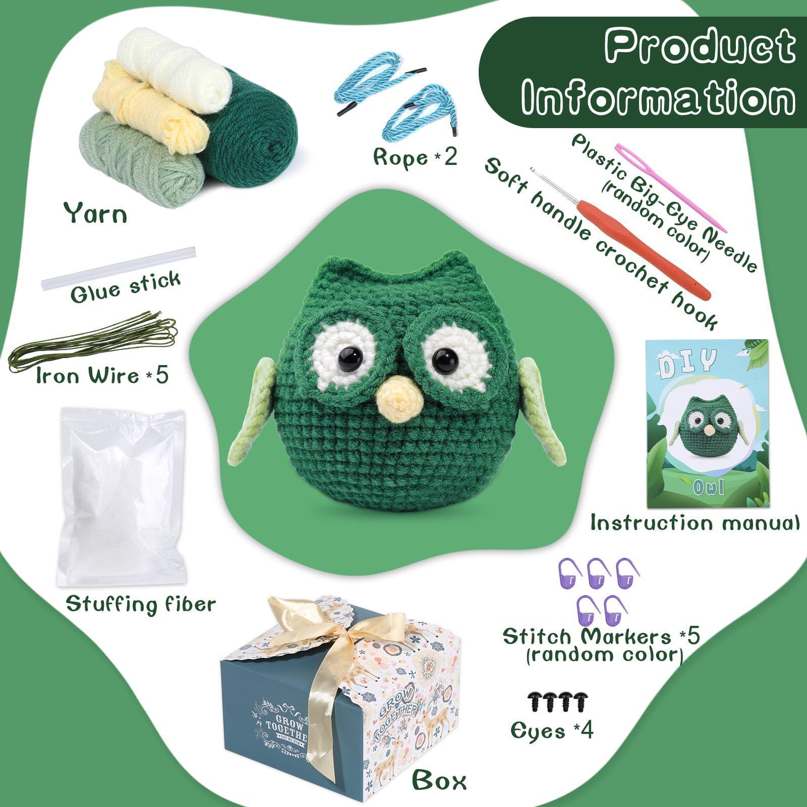 Green Owl Crochet Kit - lokunn.com