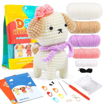 White Puppy Crochet Kit For Beginners